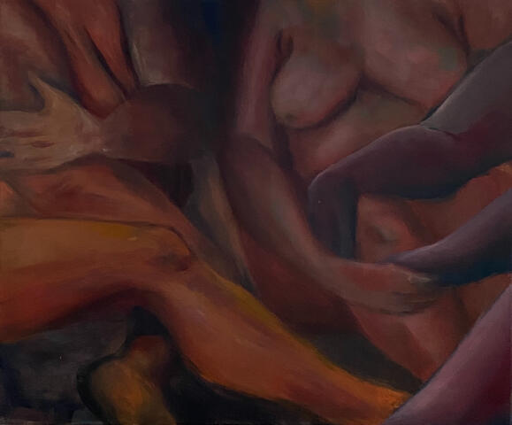 Around the Fire.16 x 20.Oil on canvas.2021