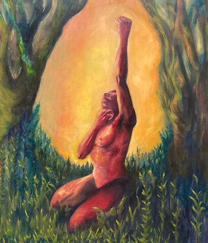 Calling on God.40 x 48.Oil on canvas.2022